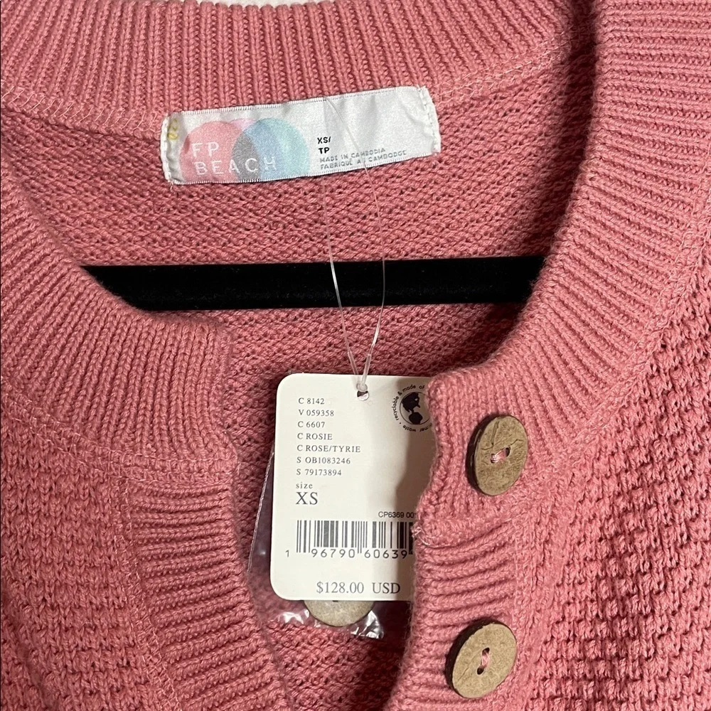 Free People Beach | Women’s Hailee Sweater in Rosie Pink XS NWT